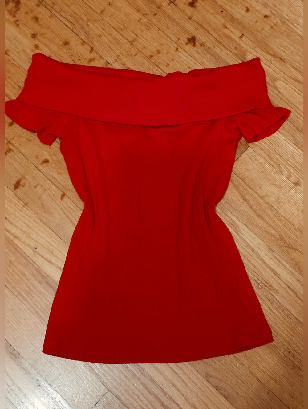 Loft Off-Shoulder Ruffle Women's Top in Red